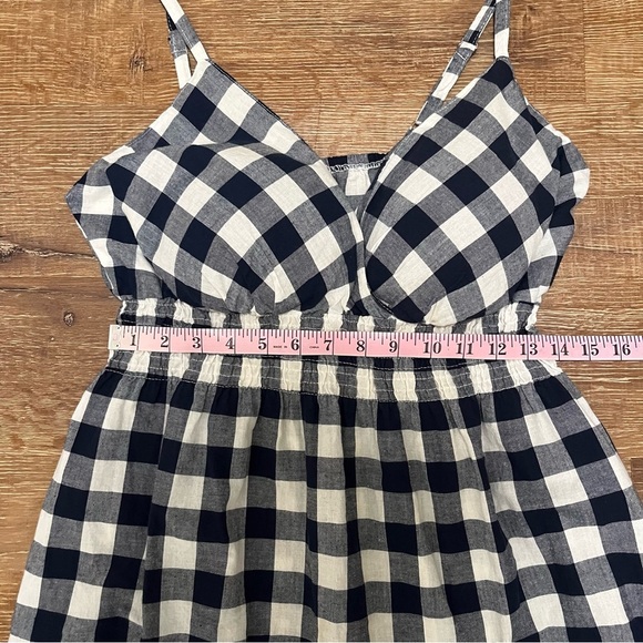SHE’S COOL Vintage Y2K Navy & White Plaid Gingham 100% Cotton Dress Size 1X - Picture 7 of 9